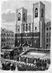L'Illustration 1862 gravure obsèques du Duc de Beja. Free illustration for personal and commercial use.