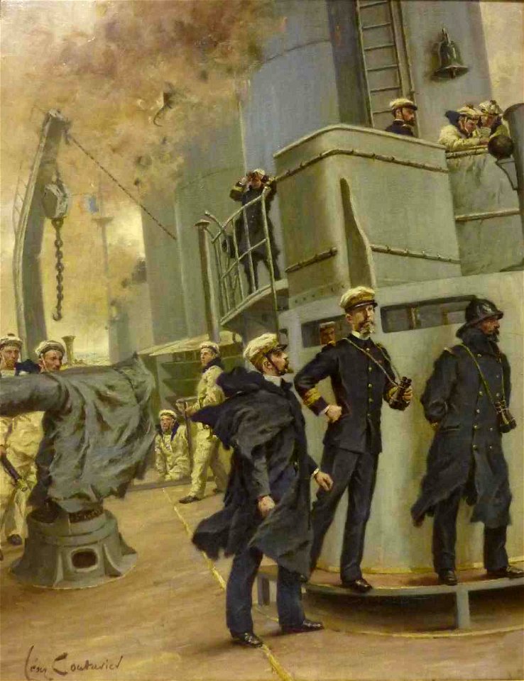 L'amiral Guépratte à bord de l'Edgard Quinet