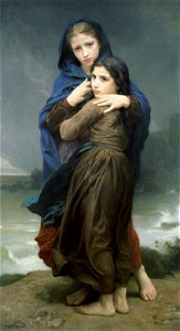 L'Orage (The Storm), by William-Adolphe Bouguereau. Free illustration for personal and commercial use.