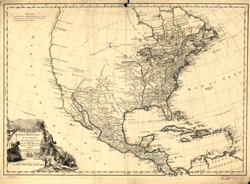 L'Amérique septentrionale, ou se remarquent les États Unis. LOC 74693078