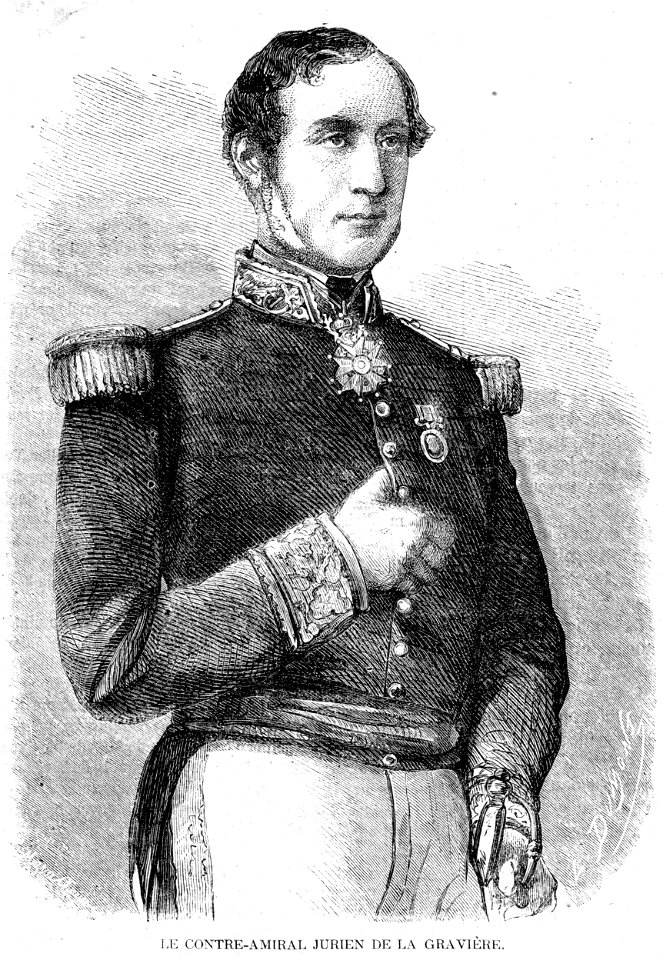 L'Illustration 1862 gravure Le Contre-Amiral Jurien de la Gravière