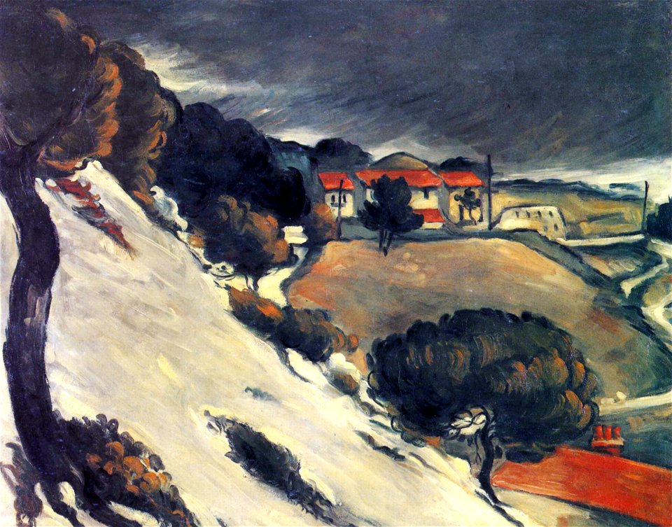 L'Estaque, neige fondante, par Paul Cézanne