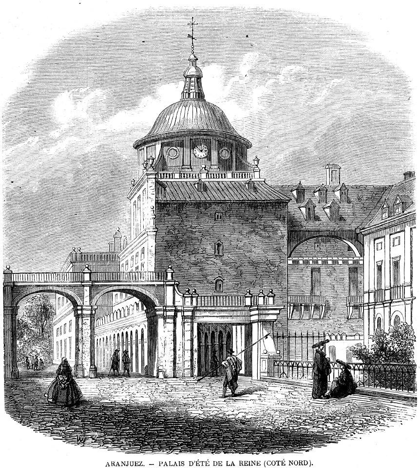 L'illustration 1862 gravure Aranjuez, Palais d'Été de la Reine