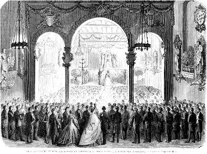 L'Illustration 1862 gravure Fête littéraire et musicale donnée en l'honneur du poète Vondel à Ruremonde (Pays-Bas)