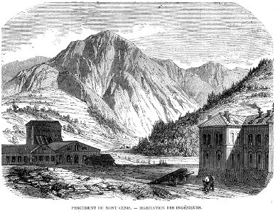 L'Illustration 1862 gravure Percement du Mont Cenis 01, habitation des ingénieurs