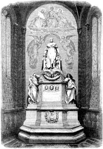 L'Illustration 1862 gravure du monument Louis Bonaparte, sculpteur Petitot, église Saint-Leu-la-Forêt