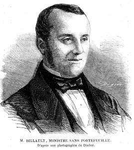 L'illustration 1862 gravure M. Billault, ministre sans portefeuille. Free illustration for personal and commercial use.