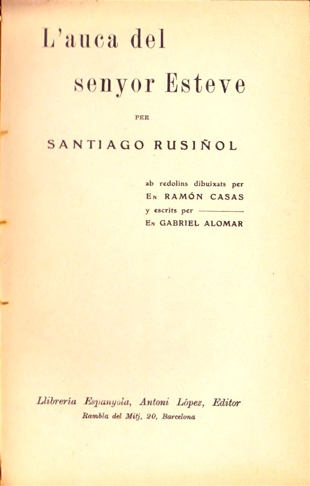 L'auca del senyor Esteve (1912) (portada)