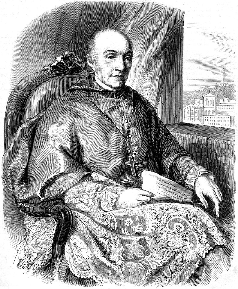 L'Illustration 1862 gravure Mgr. Luigi Fransoni, archevêque de Turin