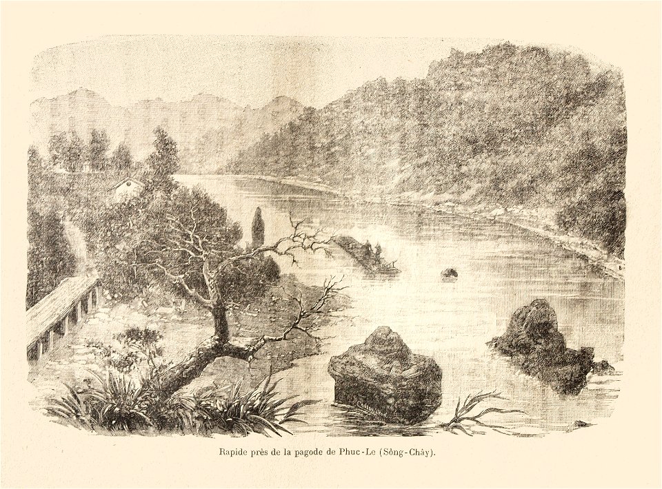 L.Girod-Dix Ans de Haut-Tonkin-1899-rapide près de la pagode de Phuc-Le