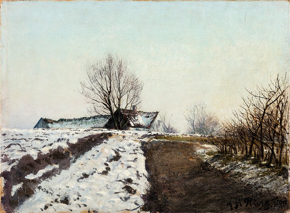 L.A. Ring, Klar vinterdag henad aften. Baldersbroende, 1904, 69 WH, Ordrupgaard