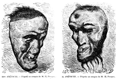 L'Illustration 1862 gravures Masques de Mme et Mr Frütschi. Free illustration for personal and commercial use.
