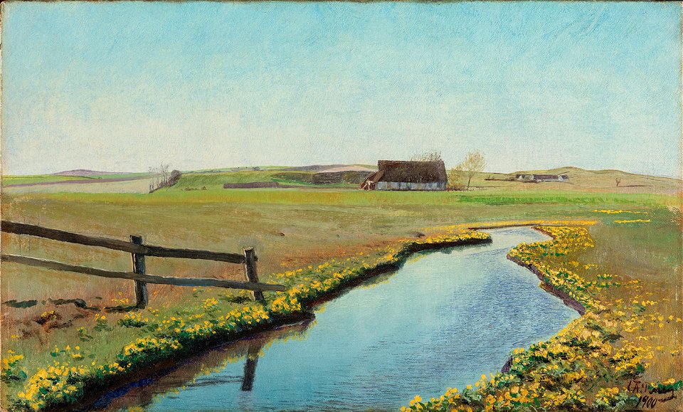 L.A. Ring, Aaloeb ved forsommertid. Frederiksvaerk, 1900, 17-WH, Ordrupgaard