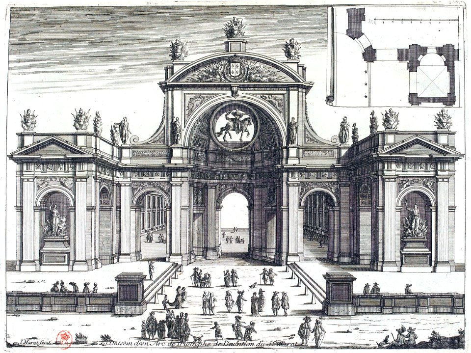 L'Architecture française (Marot) BnF RES-V-371 007r-f23 Arc de Triomphe par Marot 5 (adjusted)