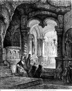 L'illustration 1862 gravure Église dans les mines de sel de Wieliczka (Gallicie)