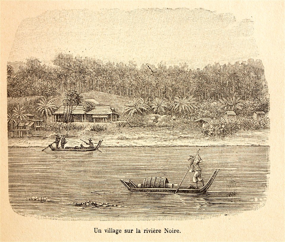 L.Girod-Dix Ans de Haut-Tonkin-1899-village sur la Rivière Noire
