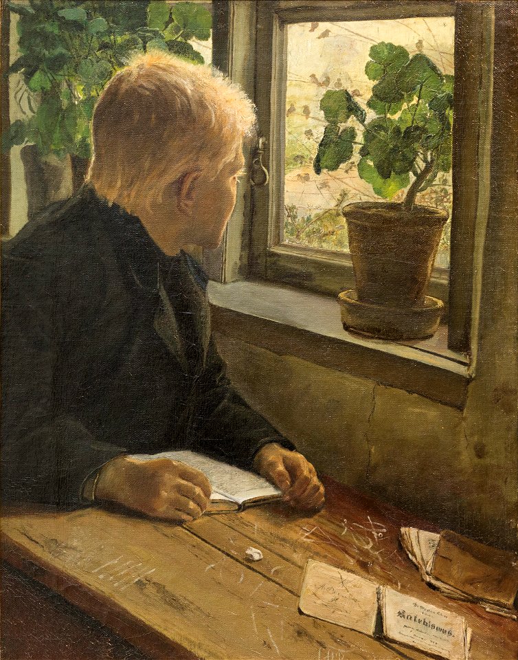 L.A. Ring, Bondedreng ved sine lektier, 1883