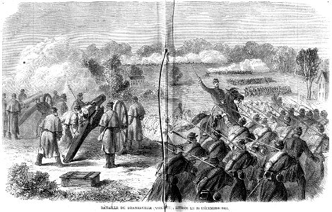 L'Illustration 1862 gravure La bataille de Dranesville, Virginie, 20-12-1861. Free illustration for personal and commercial use.