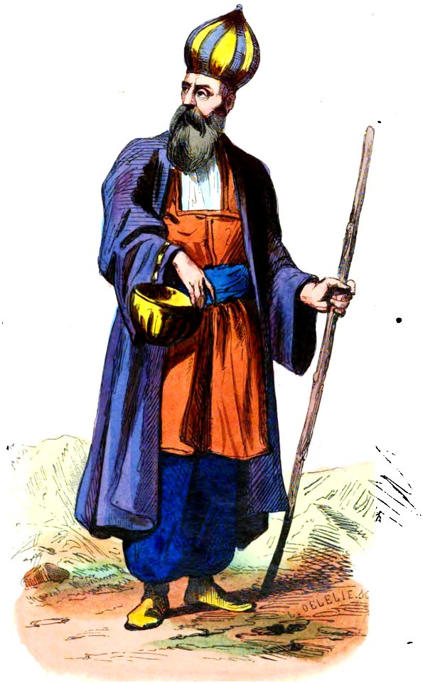 L. Delelie. Derviche persan. Auguste Wahlen. Moeurs, usages et costumes de tous les peuples du monde. 1843