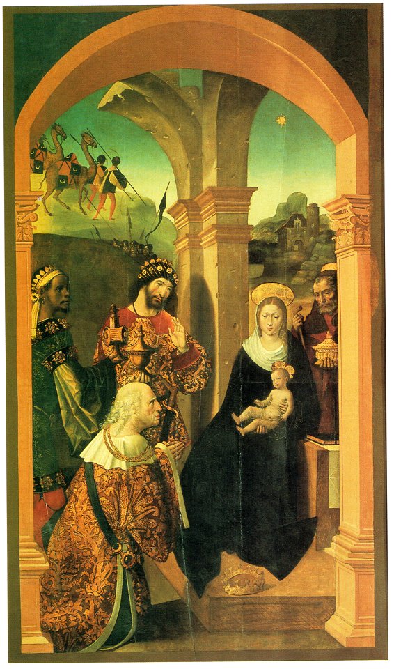 La Adoración de los Reyes Magos, de Alejo Fernández (Sacristía de los Cálices de la catedral de Sevilla)