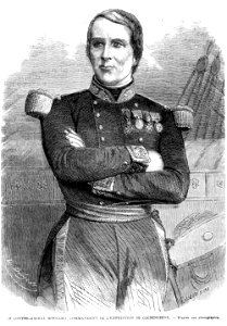 L'Illustration 1862 gravure Le contre-amiral Bonnard commandand de l'expédition de Cochinchine