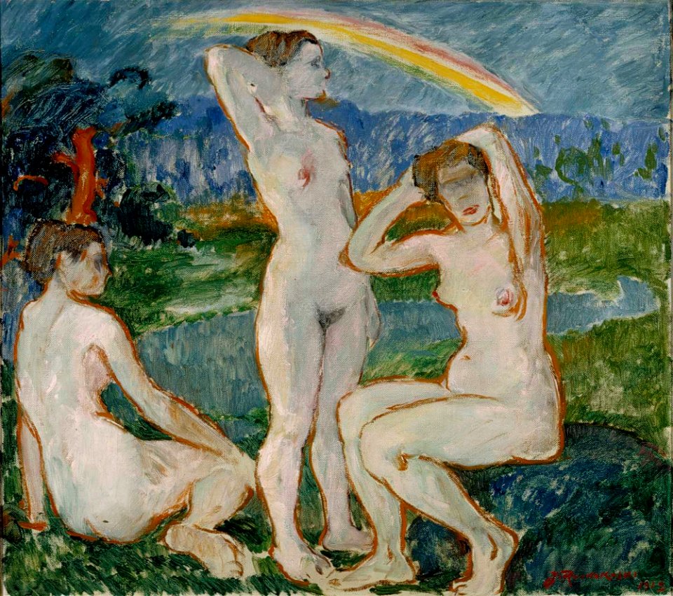 Jalmari Ruokokoski - Bathing Women, sketch - A II 951 - Finnish National Gallery