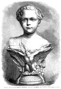 L'Illustration 1862 gravure (Maria Chenu), Buste de S.A. le Prince Impérial par M.A.Daubrée. Free illustration for personal and commercial use.