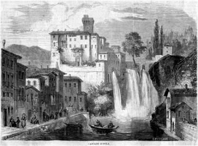 L'Illustration 1862 gravure Cascade d'Isola del Liri