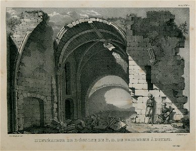 L'Intérieur de l'Église de ND de Philerme à l'Ouest - Rottiers Bernard Eugène Antoine - 1828