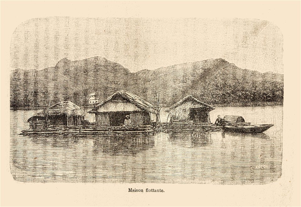 L.Girod-Dix Ans de Haut-Tonkin-1899-maison flottante