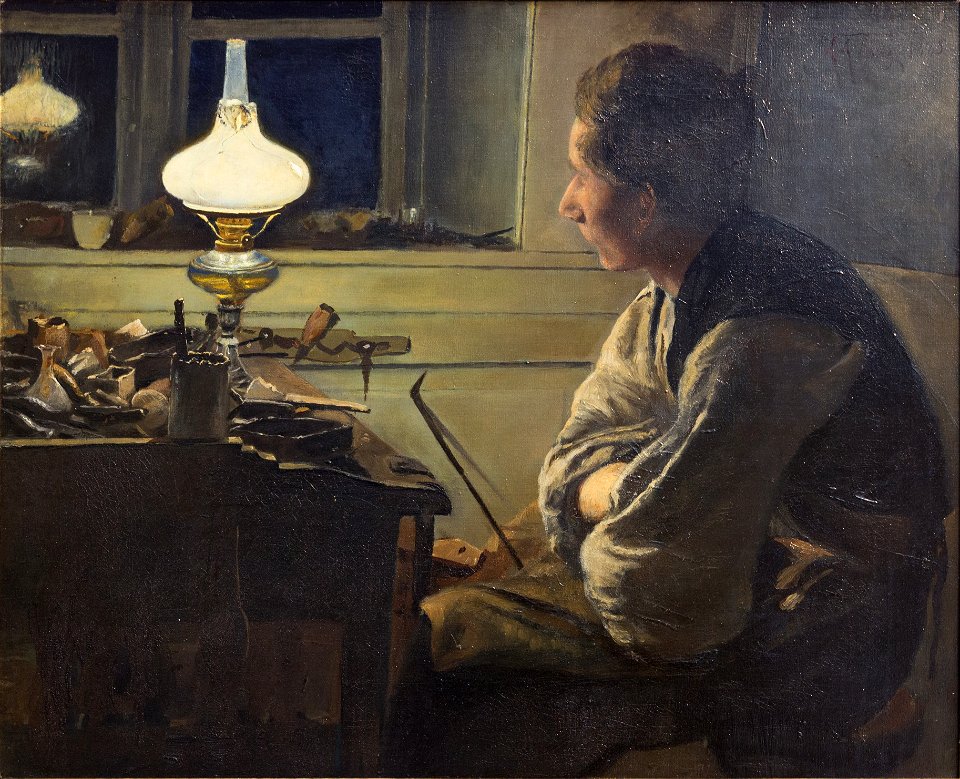 L.A. Ring, En skomager, 1885
