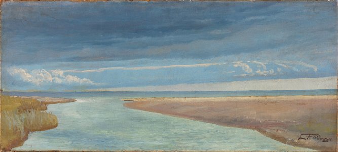 L.A. Ring. En stroem mellem Karrebaek Fjord og havet, ca.-1897, 159 WH, Ordrupgaard