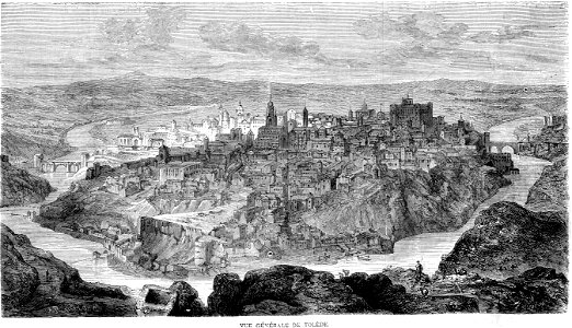L'illustration 1862 gravure Vue générale de Tolède