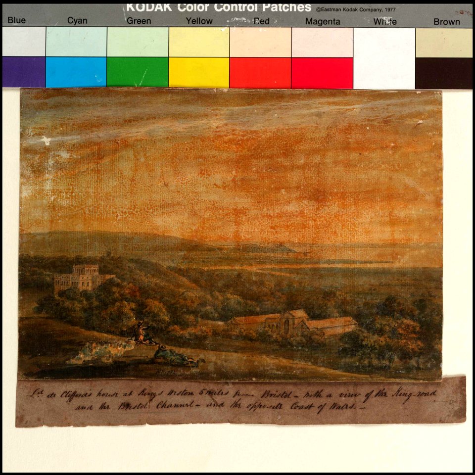 L(or)d de Cliffords house at Kings Weston 5 miles from Bristol - with a View of the King-road and the Bristol Channel - and the opposite coast of Wales (Bray album) RMG PT2035