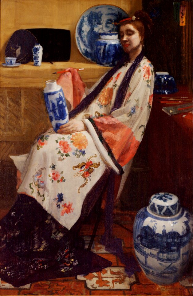 James Abbott McNeill Whistler - Purple and Rose- The Lange Leizen of the Six Marks - Google Art Project