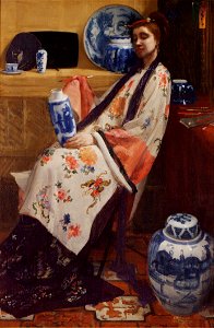 James Abbott McNeill Whistler - Purple and Rose- The Lange Leizen of the Six Marks - Google Art Project
