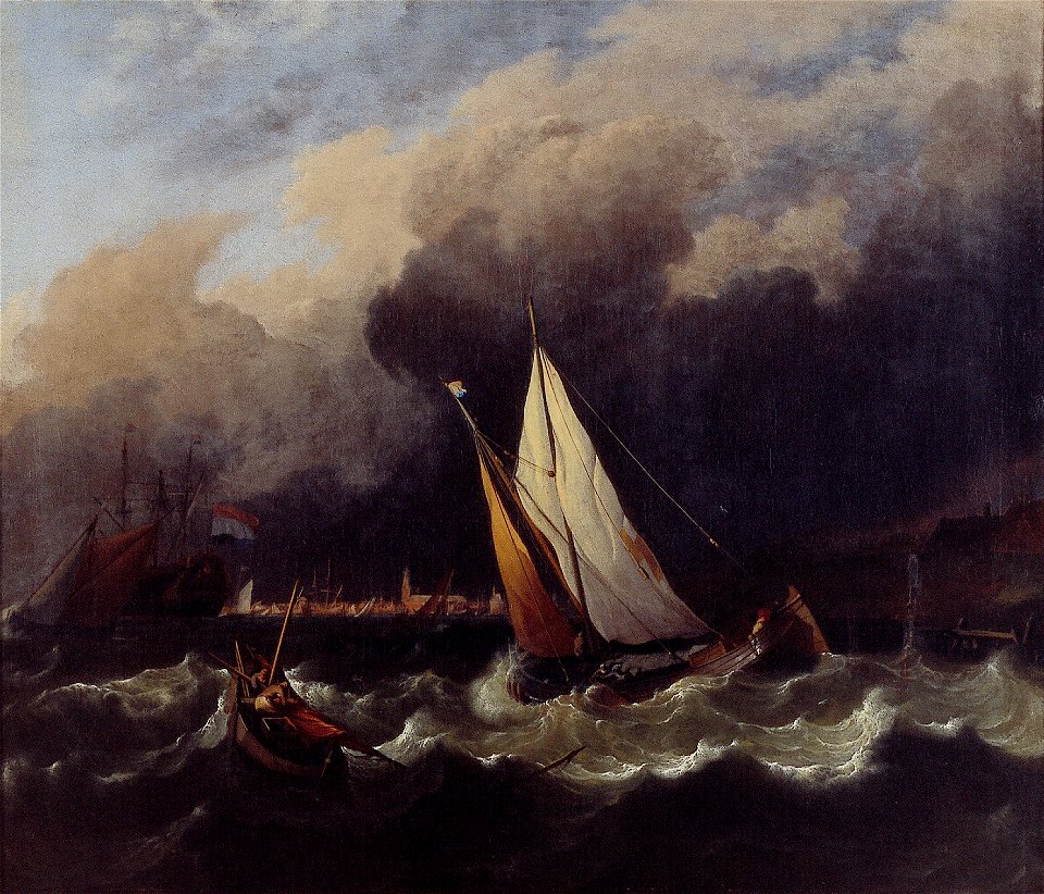 L. Bakhuizen - De pier te Hoorn - NK2214 - Cultural Heritage Agency of the Netherlands Art Collection