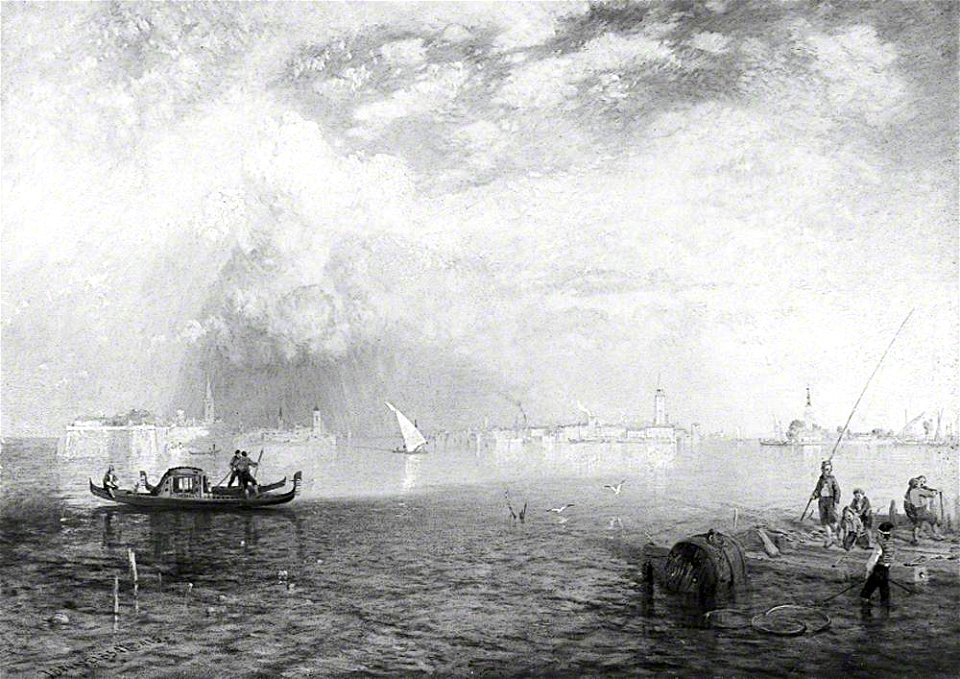 James Baker Pyne (1800-1870) - The Island of Burano, Venetian Lagoon - 1919P19 - Birmingham Museums Trust
