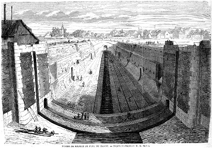 L'Illustration 1862 gravure Forme du radoub du Port du Havre