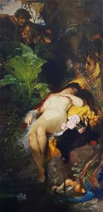 Jaktnymf och fauner x Julius Kronberg