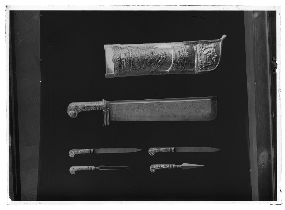 Jakthuggkniv - Waidbesteck - Livrustkammaren - 68876-negative