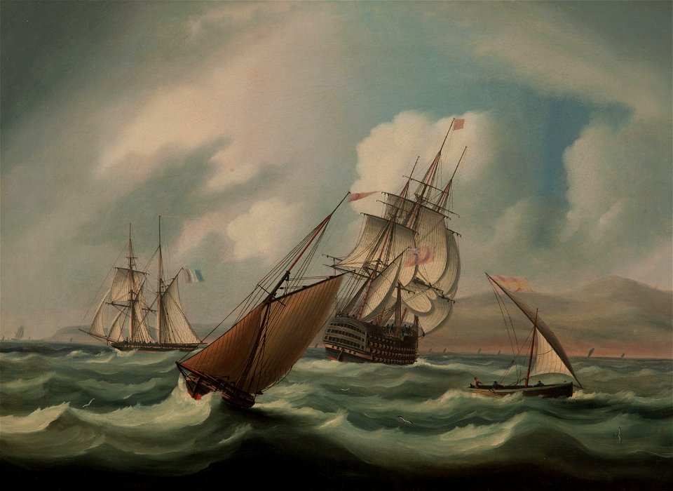 James E. Buttersworth - First Rater and Other Shipping Off the Spanish Coast