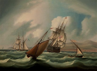 James E. Buttersworth - First Rater and Other Shipping Off the Spanish Coast