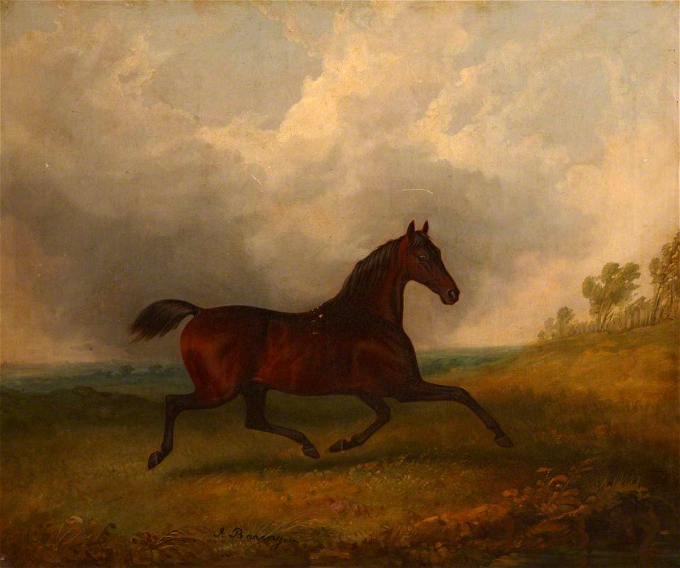James Barenger (1780-1831) - 'Pacha', a Bay Horse Trotting in a Landscape - 1221328 - National Trust