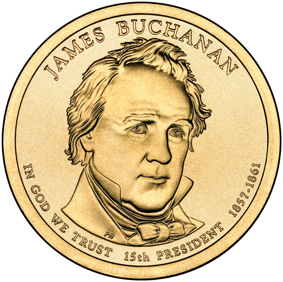James Buchanan $1 Presidential Coin obverse sketch