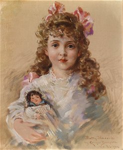 James Caroll Beckwith Betty Hazard with her favourite doll 1914