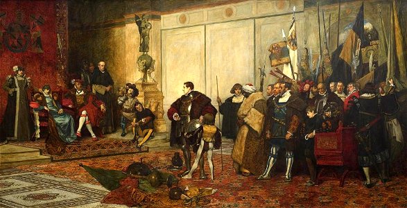 James Dromgole Linton - Victorious, One of four Works Illustrating the Life of a Soldier of Fortune - MU-86 - Auckland Art Gallery