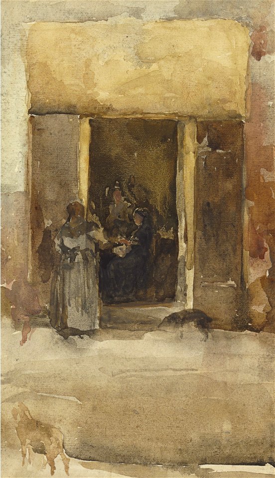 James Abbott McNeill Whistler - Figures in a Doorway (1890s)