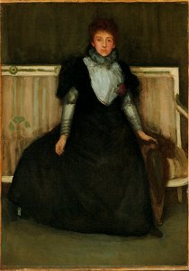 James Abbott McNeill Whistler - Green and Violet, Mrs. Walter Sickert - 1943.166 - Fogg Museum. Free illustration for personal and commercial use.