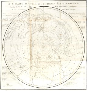 James Cook - A Chart of the Southern Hemisphere (1776). Free illustration for personal and commercial use.